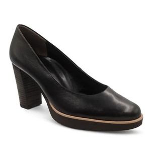 Paul Green Kathy Italian Leather Round Toe Pumps Black 9 EUC